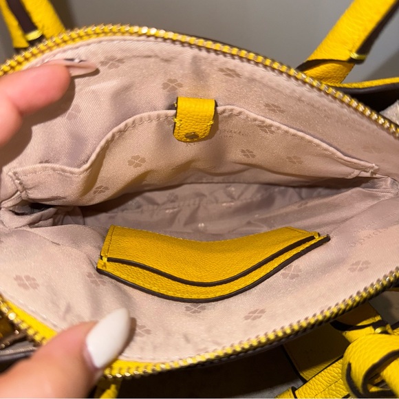 Kate Spade Margaux Satchel in Yellow Pebbled Leather - Picture 9 of 10